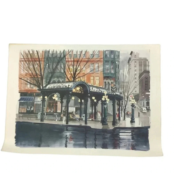 Vintage Pioneer Square Seattle watercolor print​